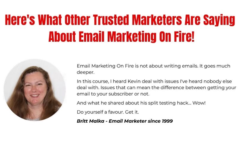 Email Marketing On Fire Review - Social Proof